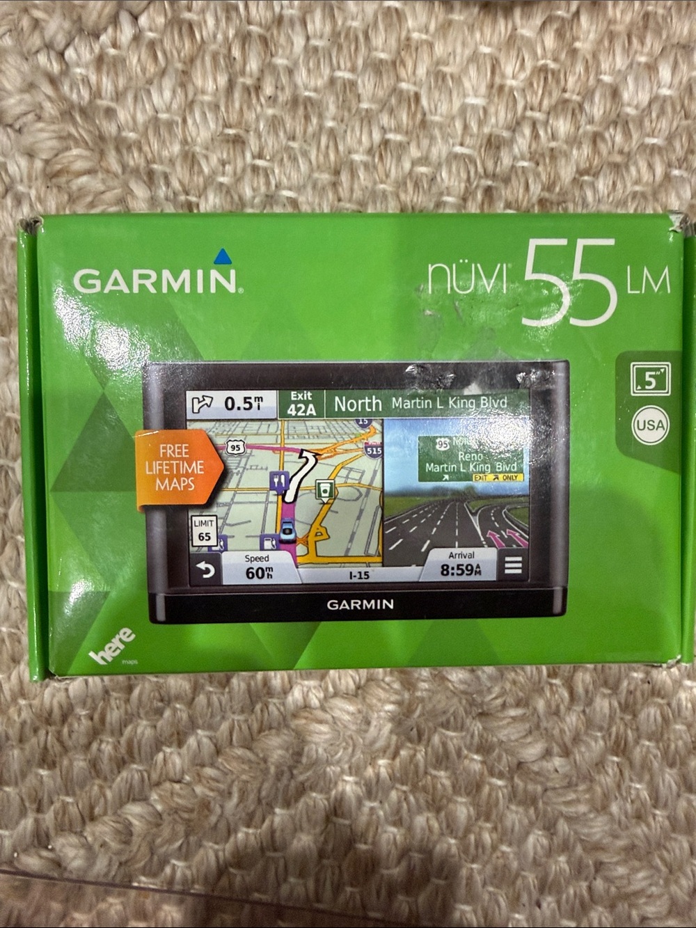 Garmin nüvi 55 LM Portable GPS Navigator - Green/Black